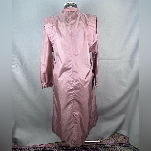 NEW Vintage 1980s The Totes Coat Mauve Trench Coat Womens Size 8 - Picture 3 of 8